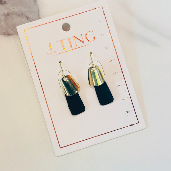 Black and Gold Dangle Earrings