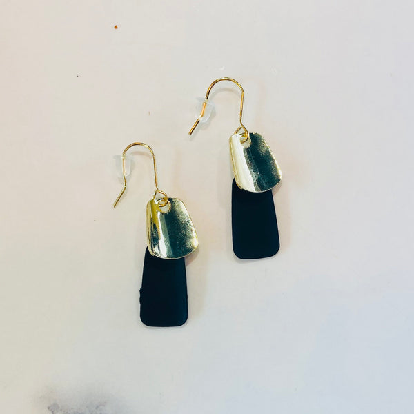 Black and Gold Dangle Earrings
