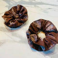 Brown and White Pattern Jumbo Scrunchie