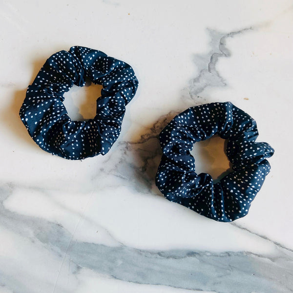 Black and White Polka Dot Scrunchie