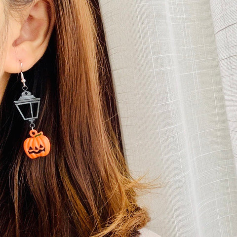 Halloween Pumpkin Lantern-earrings