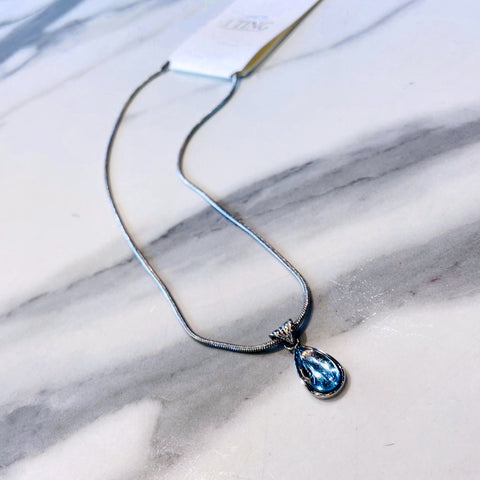 Blue Gemstone Chain Necklace