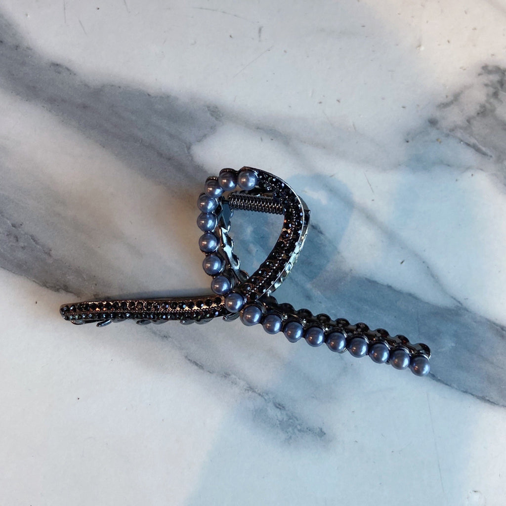 Black Beaded Sparkle Hair Claw