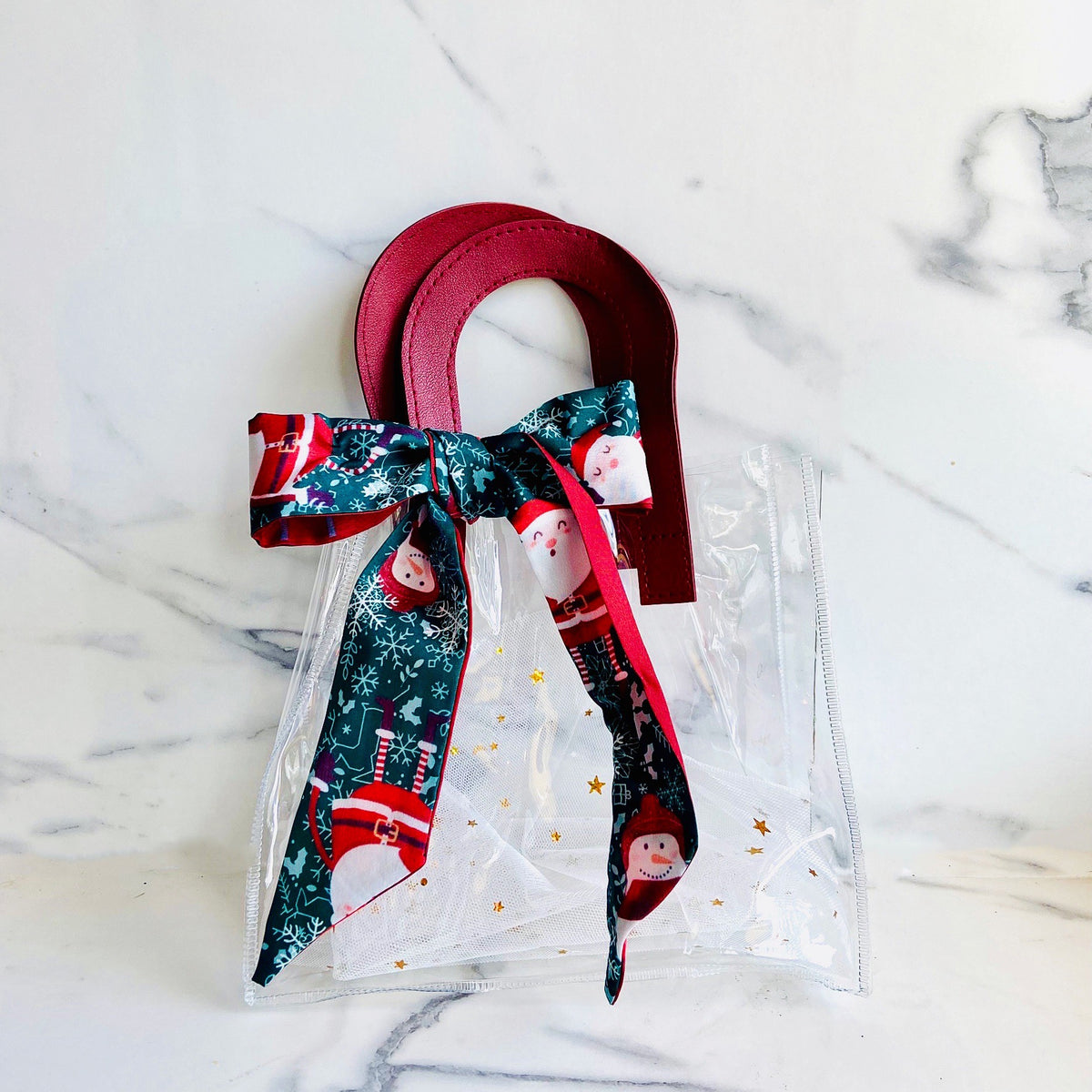 Small Santa Ribbon Gift Bag