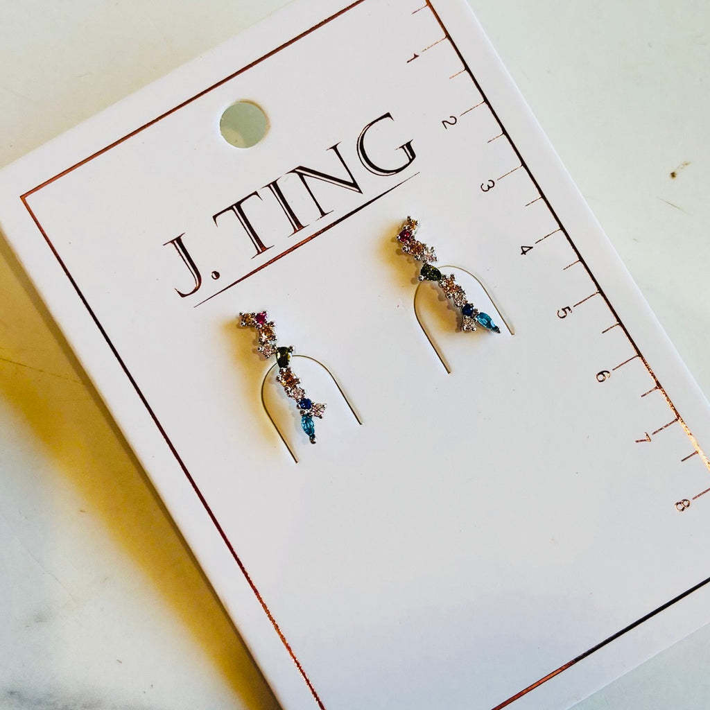 Silver Stardust Drop Earrings