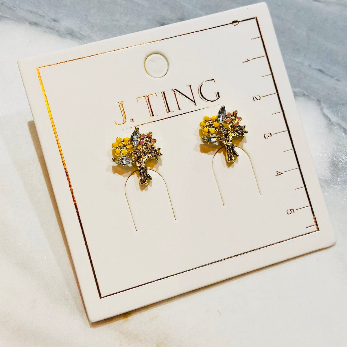 Small Crystal Flower Boquette Earrings