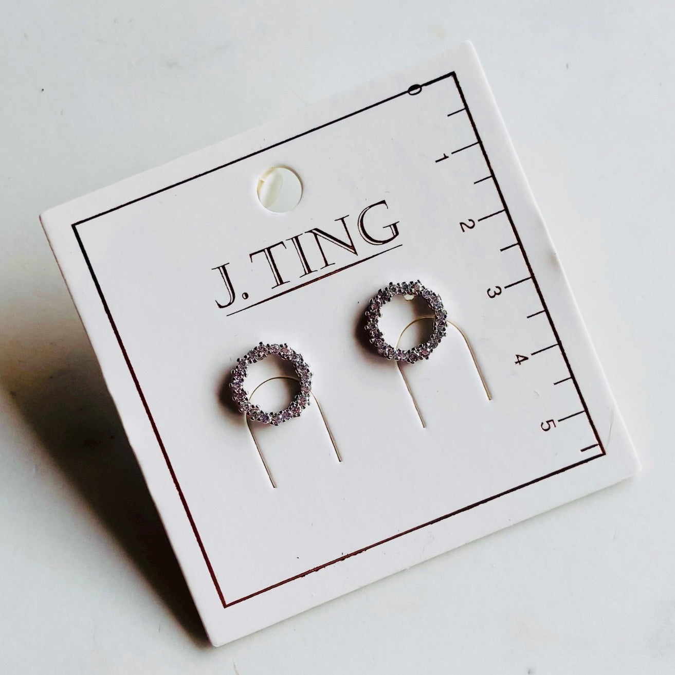 Sparkly Silver Circle Earrings