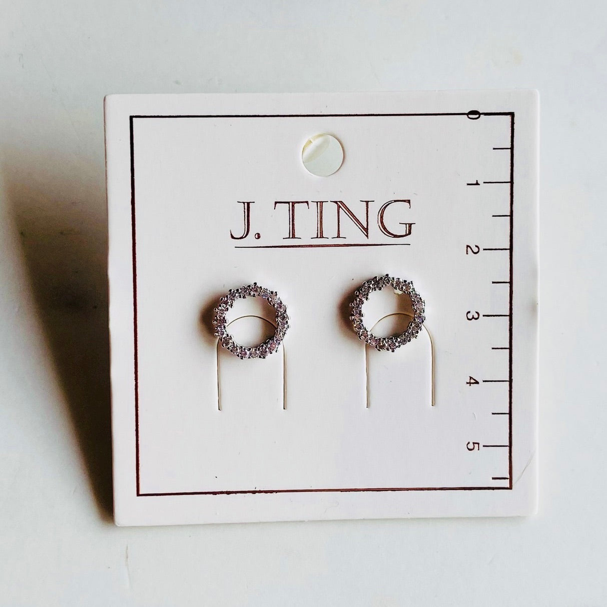 Sparkly Silver Circle Earrings
