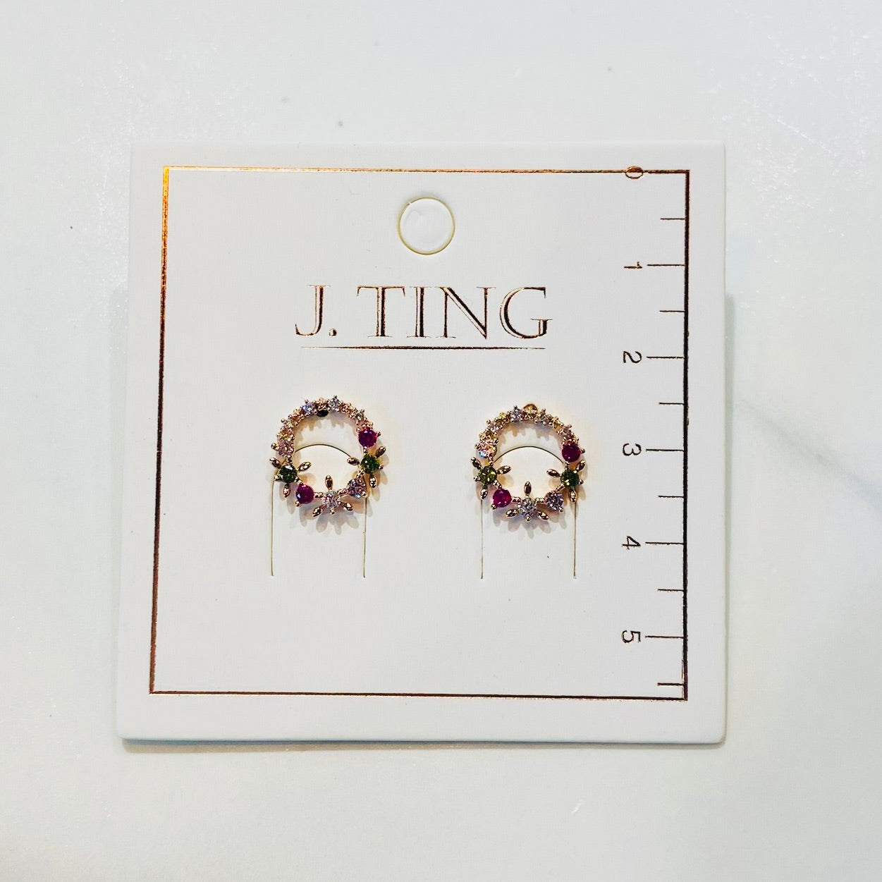 Sparkly Wreath Rose Gold Earrings