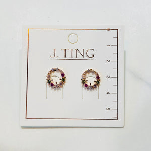 Sparkly Wreath Rose Gold Earrings