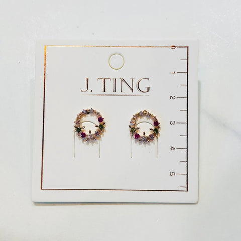 Sparkly Wreath Rose Gold Earrings