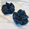Black and Blue Floral Jumbo Scrunchie