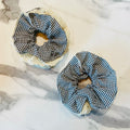 Black And White Plaid Jumbo Scrunchie