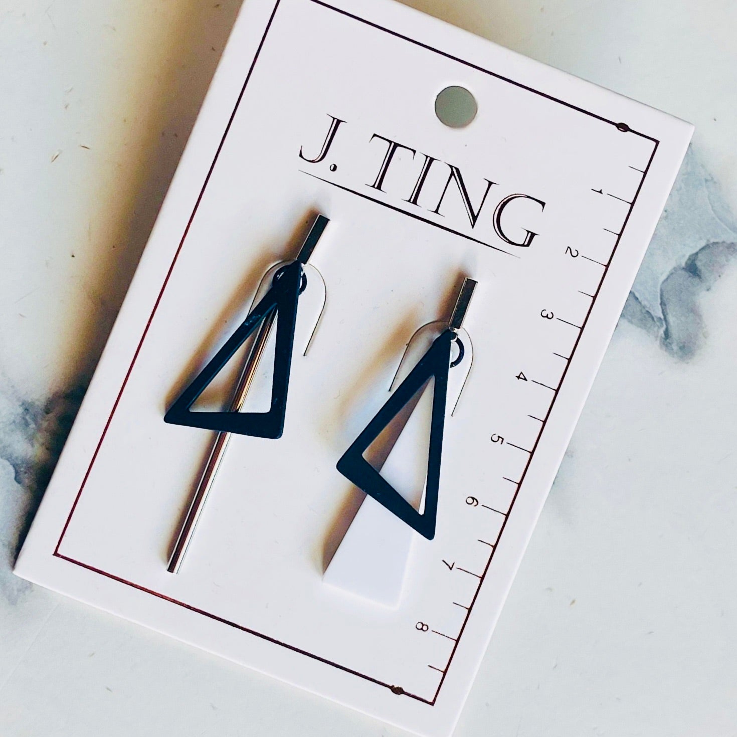 Black Triangular Frame Abstract Earrings