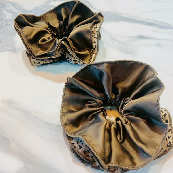 Brown Jaguar Print Jumbo Scrunchie