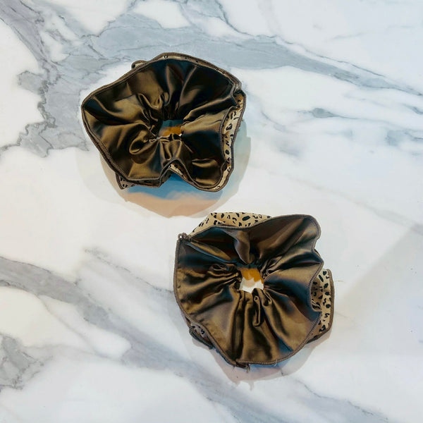 Brown Jaguar Print Jumbo Scrunchie