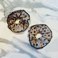 Cream and Brown Polka Dot Jumbo Scrunchie