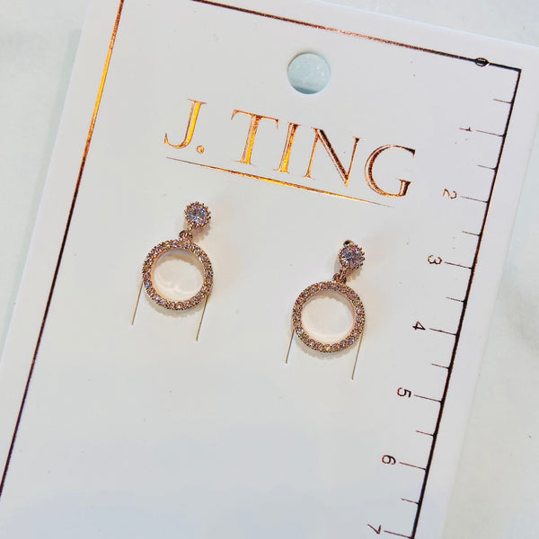 Crystal Stud Circle Earrings