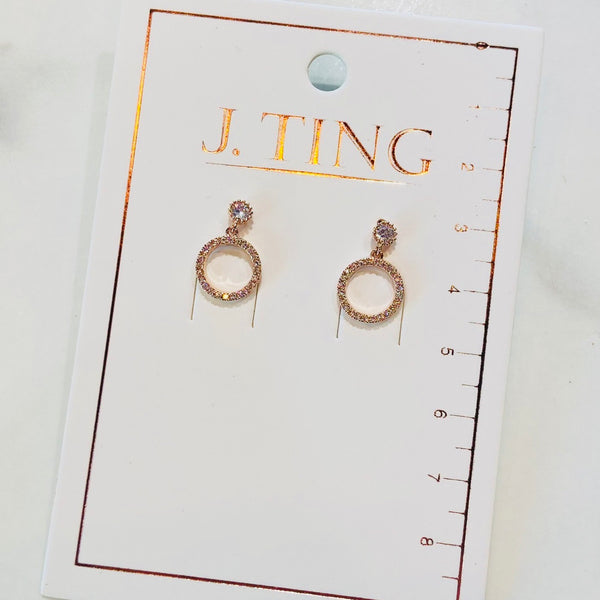 Crystal Stud Circle Earrings