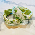 Green and White Floral Knot Headband