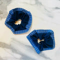 Navy Blue Plaid Jumbo Scrunchie