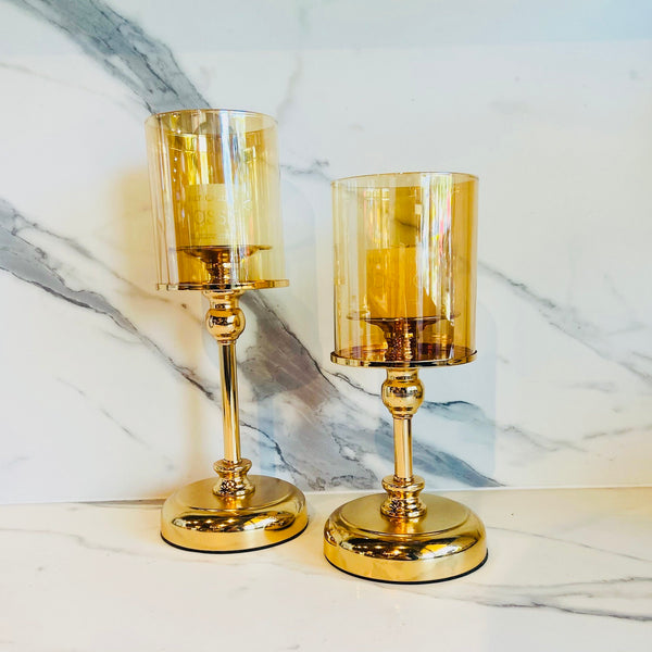 Gold Metal Candle Holder
