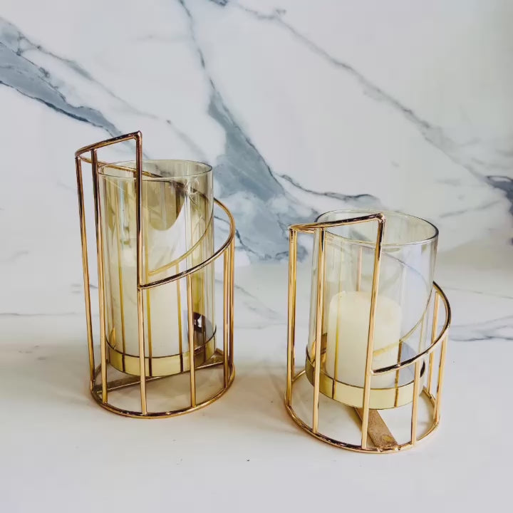 Rose Gold Metal Candle Holder