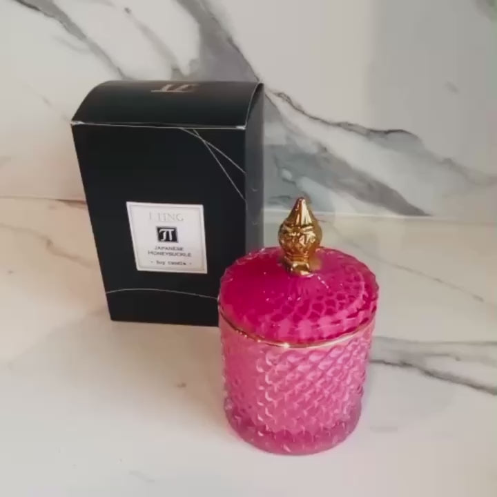 Pink Diamond Jar Soy Candle (Japanese Honeysuckle)