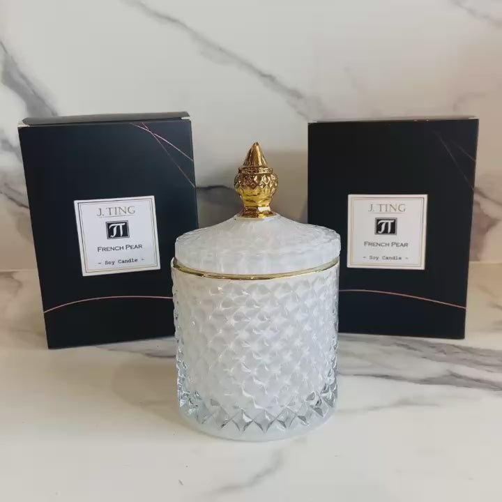 White Diamond Jar Soy Candle (French Pear)