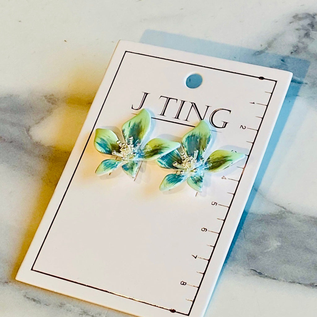 Sage Green Frangipani Earrings