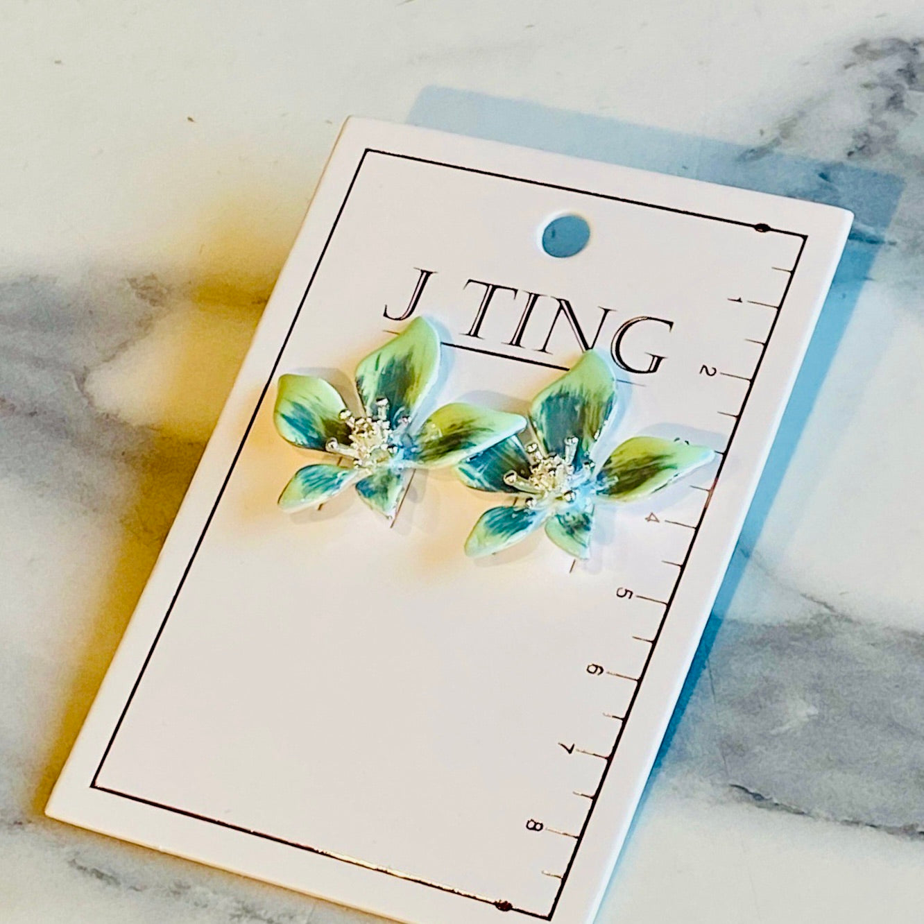 Sage Green Frangipani Earrings