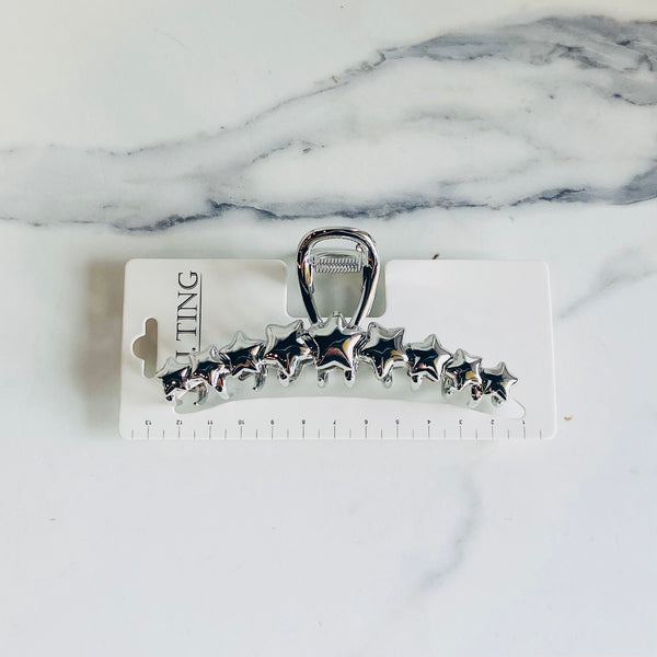 Silver Star Clutter Hair Claw