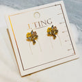 Small Crystal Flower Boquette Earrings