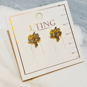 Small Crystal Flower Boquette Earrings