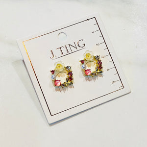 Small Crystal Wreath Earrings