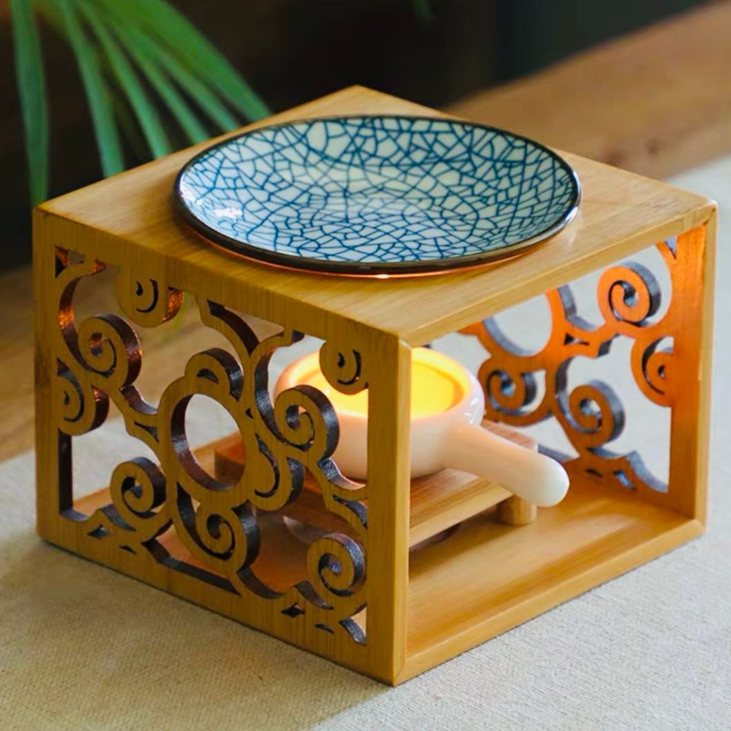 Geometric Blue Oil Burner