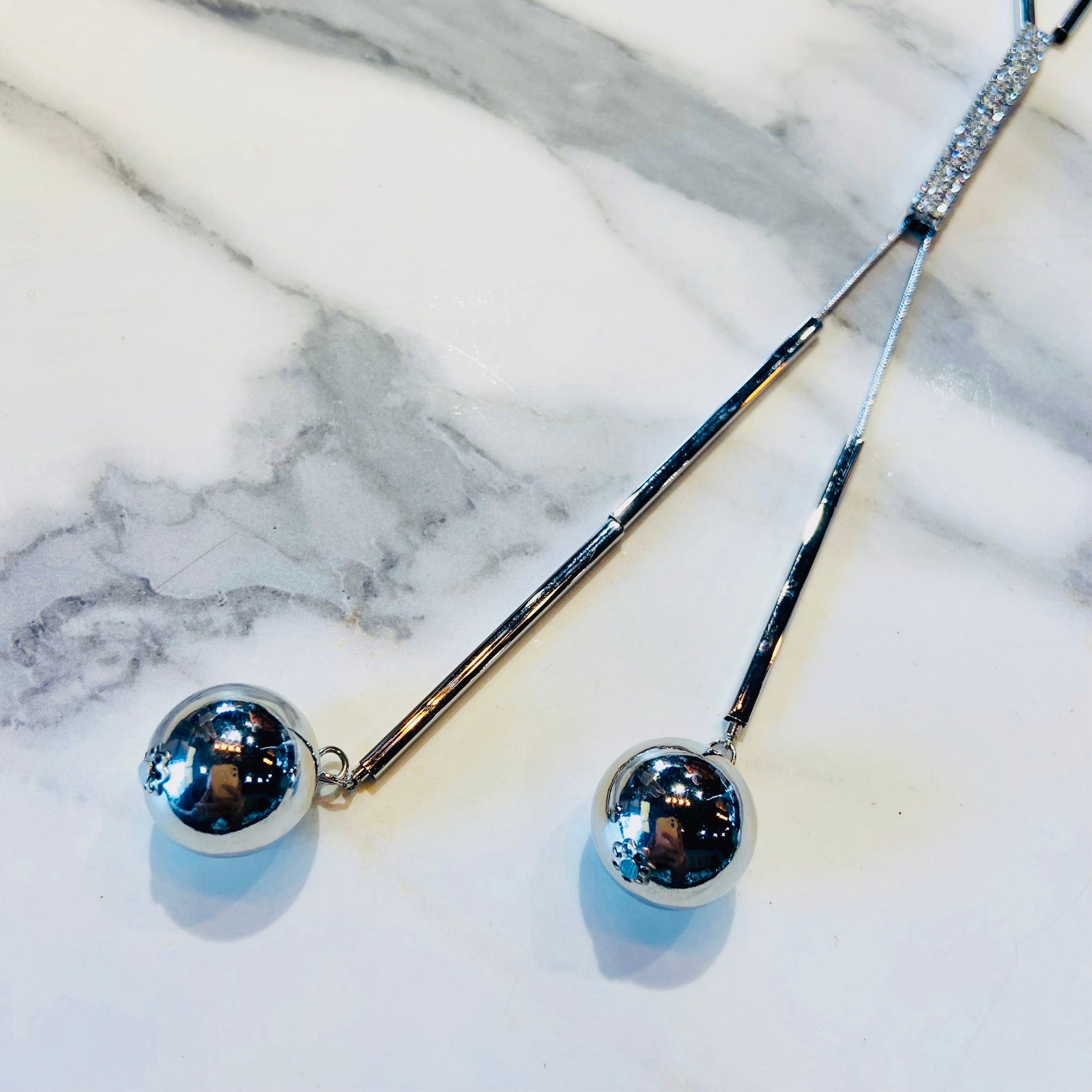 Metallic Pearls and Diamante Necklace