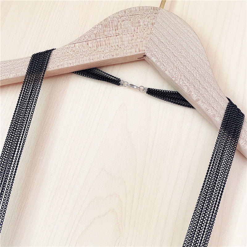 Black Layered Chain Necklace