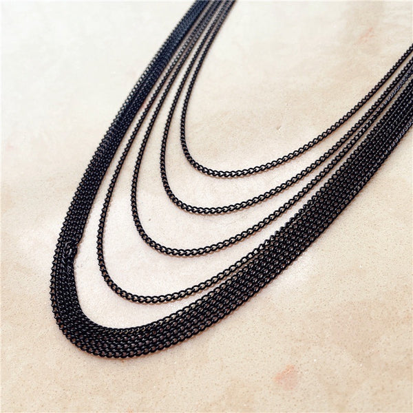 Black Layered Chain Necklace