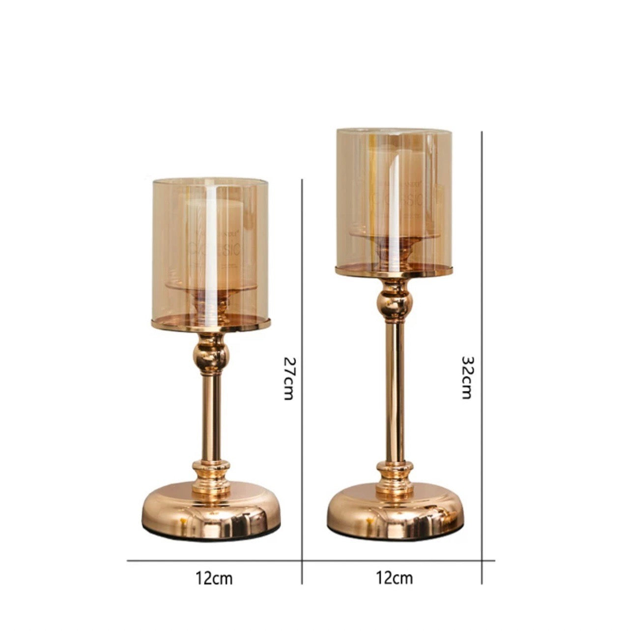 Gold Metal Candle Holder
