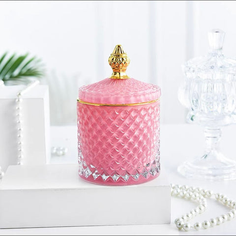Pink Diamond Jar Soy Candle (Japanese Honeysuckle)