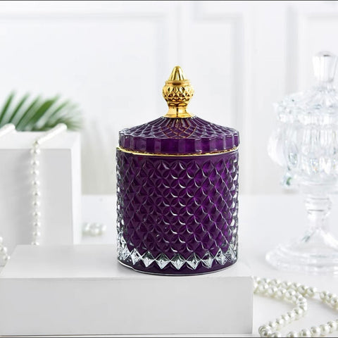 Purple Diamond Jar Soy Candle (Black Raspberry Sugar)