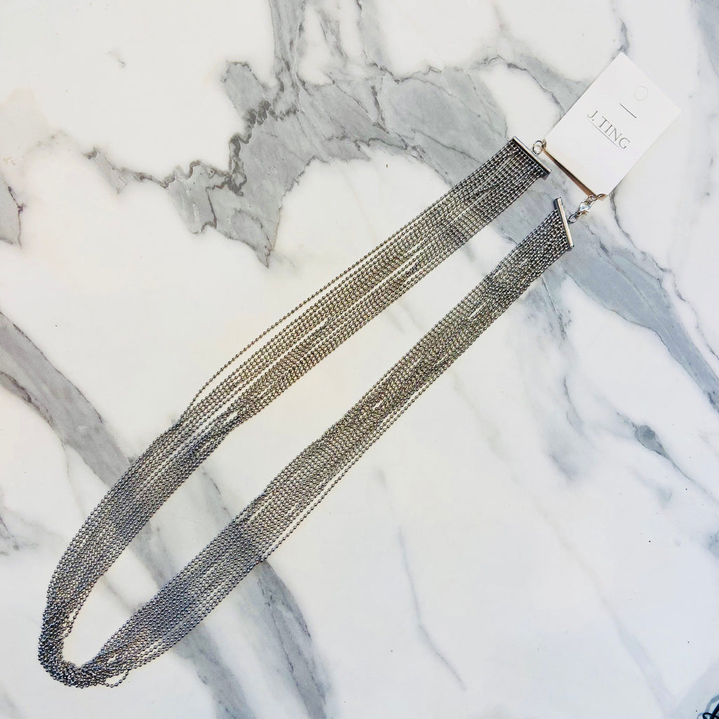 Small Beaded Necklace - Silver