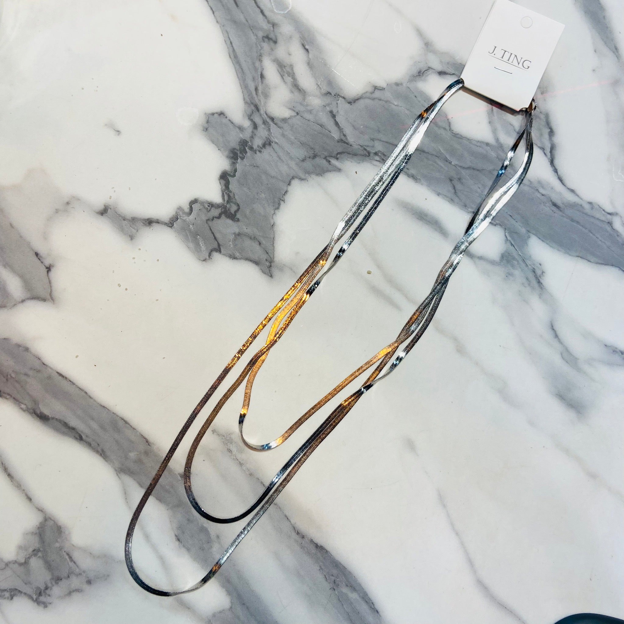 Three Layered Silver Necklace