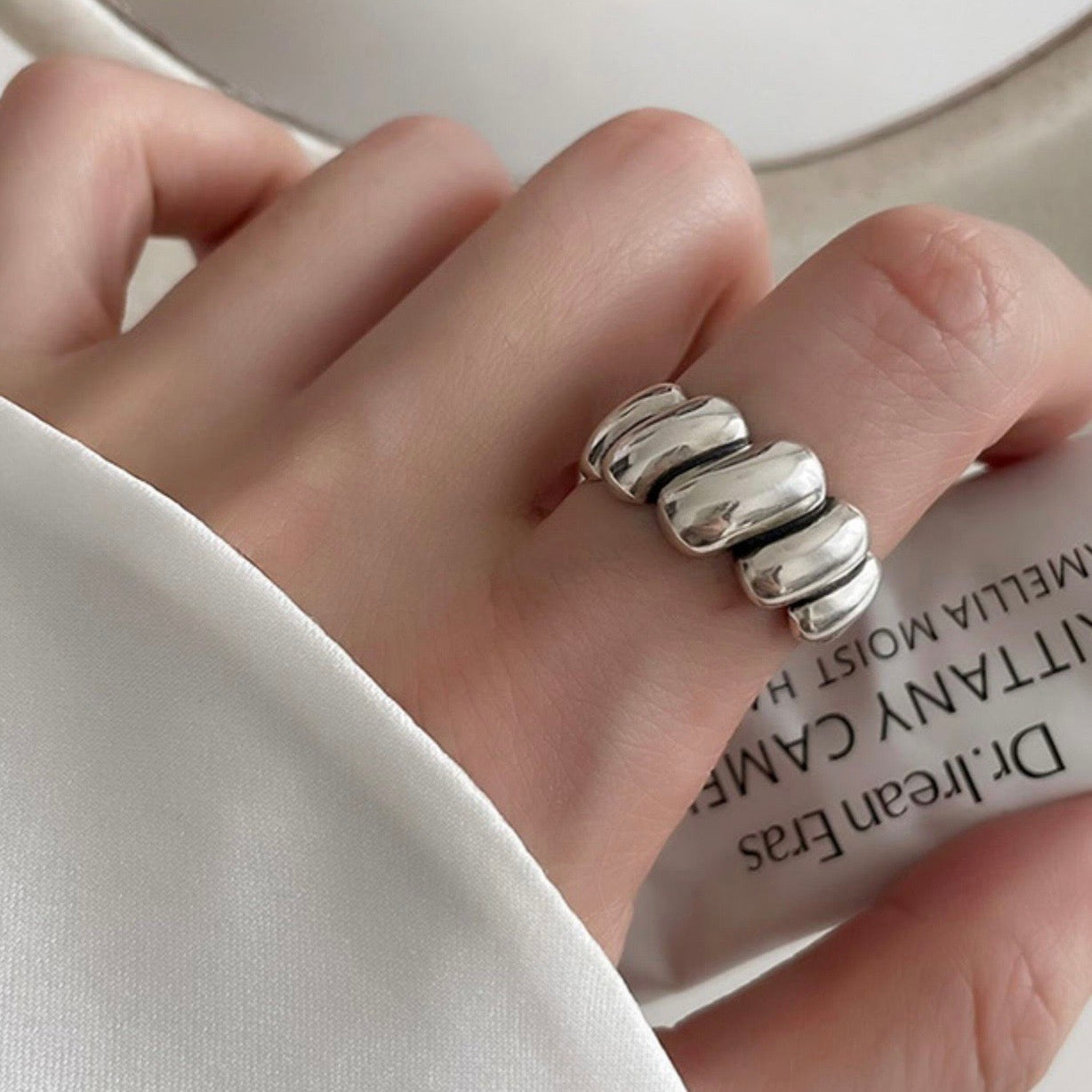 Unique Patterned Silver Ring