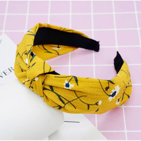 Yellow Floral Knot Headband